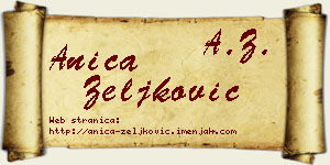 Anica Zeljković vizit kartica
